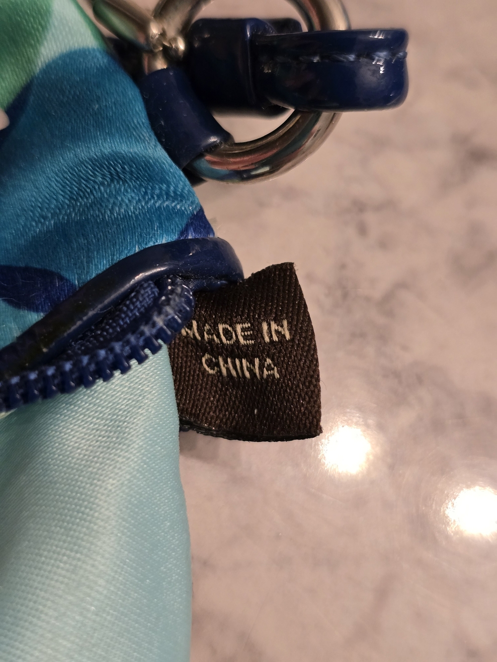 COACH Blue Geo Print Wristlet - Signature Leather Patch - Picture 8 of 9